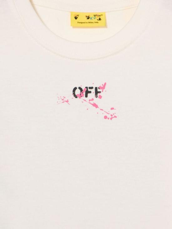 25FW [키즈] 오프화이트 티셔츠 44GAA001F5J008 0132 White - OFF WHITE