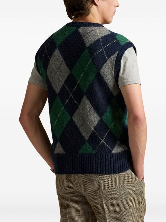 25FW 랄프 로렌 니트 베스트 710970657 001 Blue - RALPH LAUREN