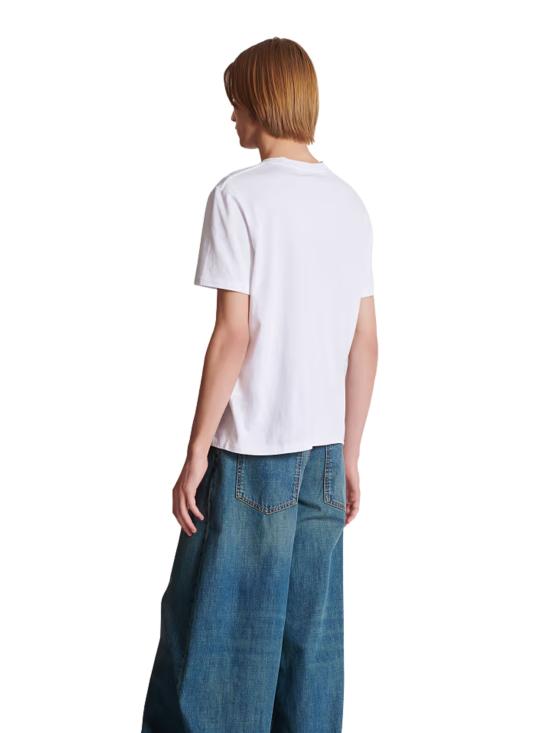 25FW 발망 플록 반소매 티셔츠 FH0EG000BD18 GAB White - BALMAIN