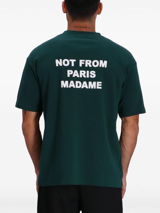 25FW 드롤드무슈 반팔 티셔츠 PERMTS203 CO002DGN Green - DROLE DE MONSIEUR