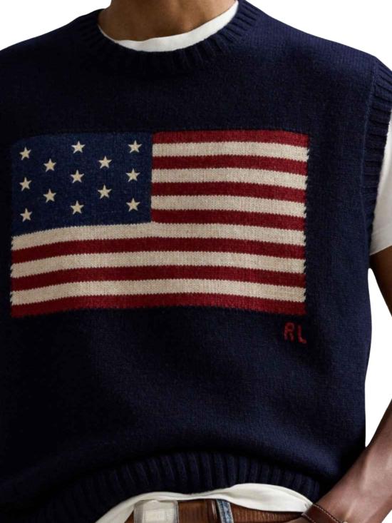 25FW 랄프 로렌 니트 베스트 710970293 001 Blue - RALPH LAUREN