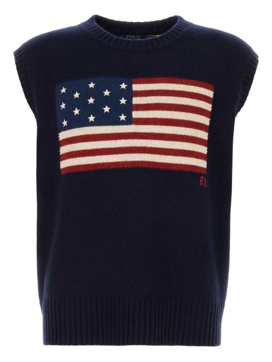 25FW 랄프 로렌 니트 베스트 710970293 001 Blue - RALPH LAUREN