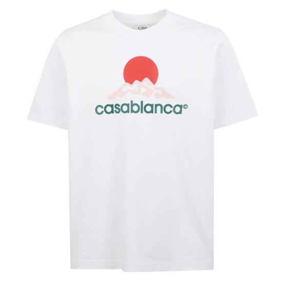 25FW 카사블랑카 반팔 티셔츠 MPF25 JTS 001 03 White