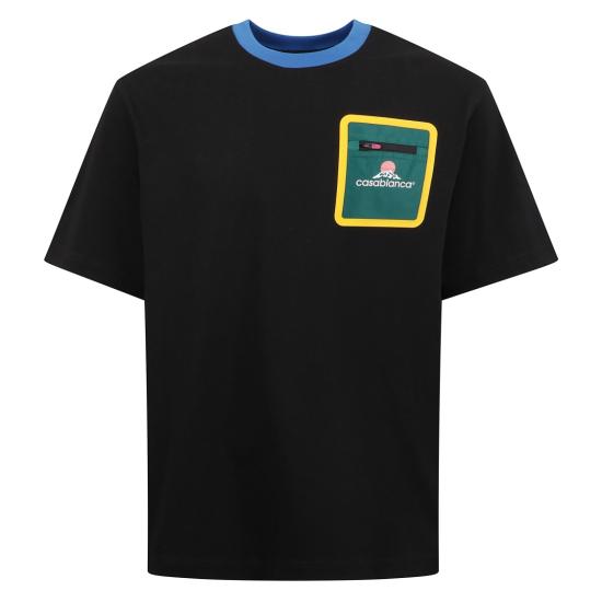 25FW 카사블랑카 반팔 티셔츠 MPF25 JTS 043 01 Black