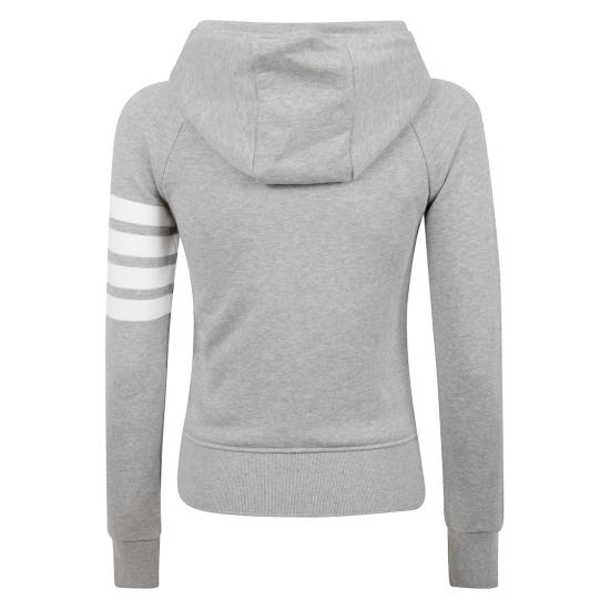 25FW 톰브라운 4바 루프백 저지 니트 엔지니어드 집업 후드 FJT001A 00535 Grey - THOM BROWNE