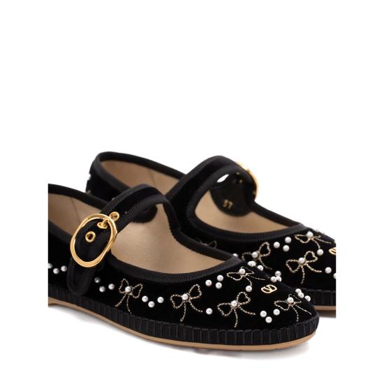 25FW 발렌티노 가라바니 플랫 슈즈 7W2S0MQ8BNU 0NO BLACK - VALENTINO GARAVANI