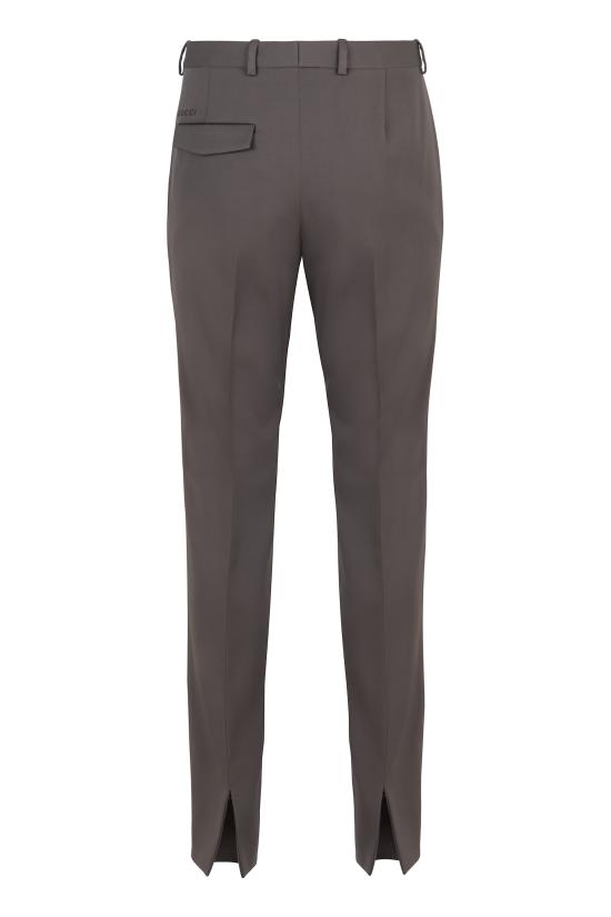 25FW 구찌 헤비 울 새틴 팬츠 850333Z7AYB 1085 GREY - GUCCI