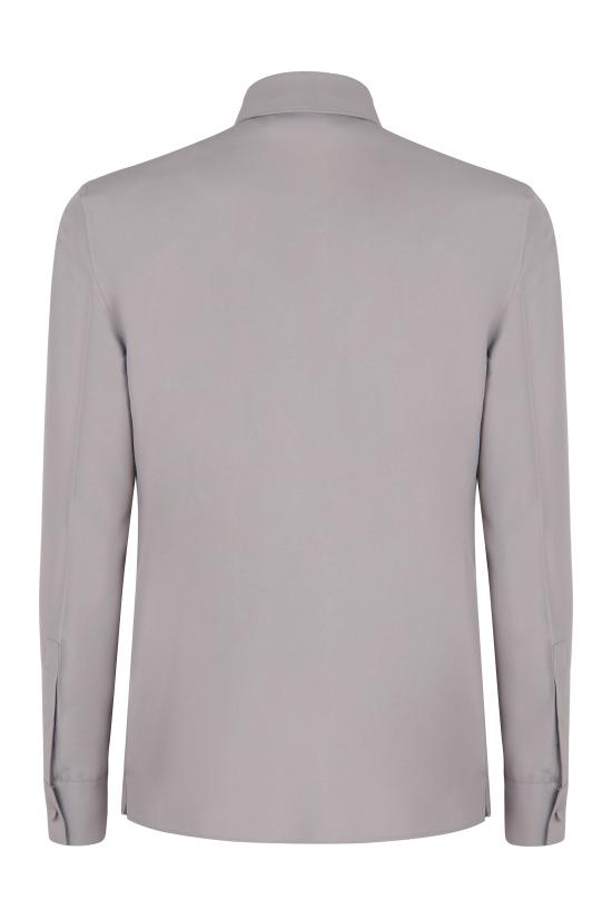 25FW 구찌 홀스빗 디테일 폴리에스터 트윌 셔츠 841624ZAFKB 1091 GREY - GUCCI