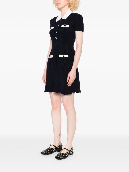 25FW 셀프 포트레이트 미디 원피스 AW25014SN NAVY BLUE - SELF PORTRAIT