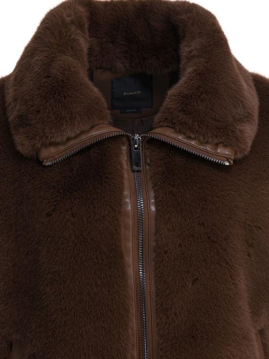 25FW 핑코 무스탕 105107A2WNL74 BROWN - PINKO