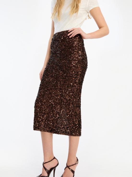 26SS 로테이트 바이 크리스텐슨 미디 스커트 1148242910 BROWN - ROTATE BY BIRGERCHRISTENSEN