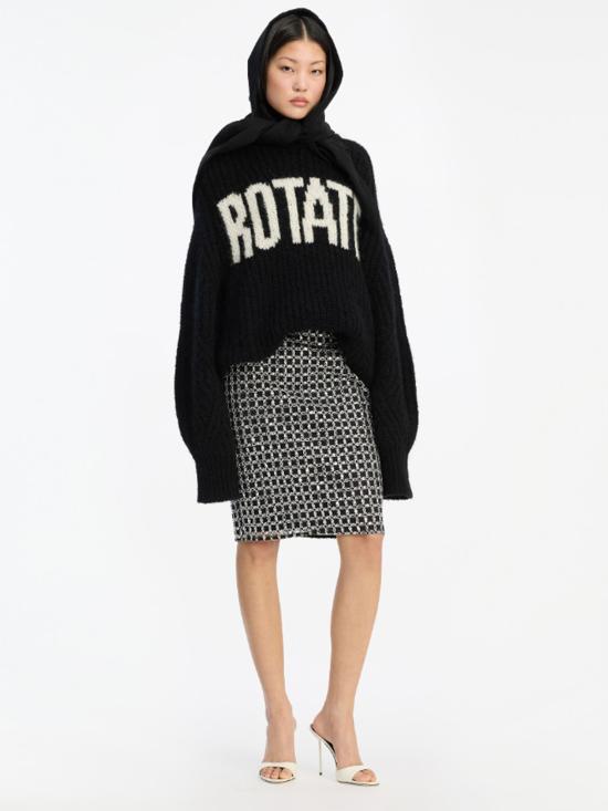 26SS 로테이트 바이 크리스텐슨 미디 스커트 115453100 BLACK - ROTATE BY BIRGERCHRISTENSEN