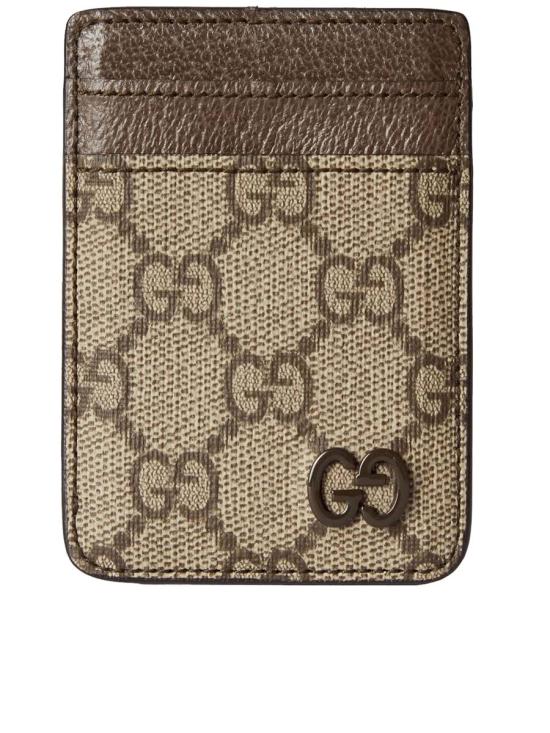 25FW 구찌 명함지갑 817197FACQC9773 BEIGE DARK BROWN DOM