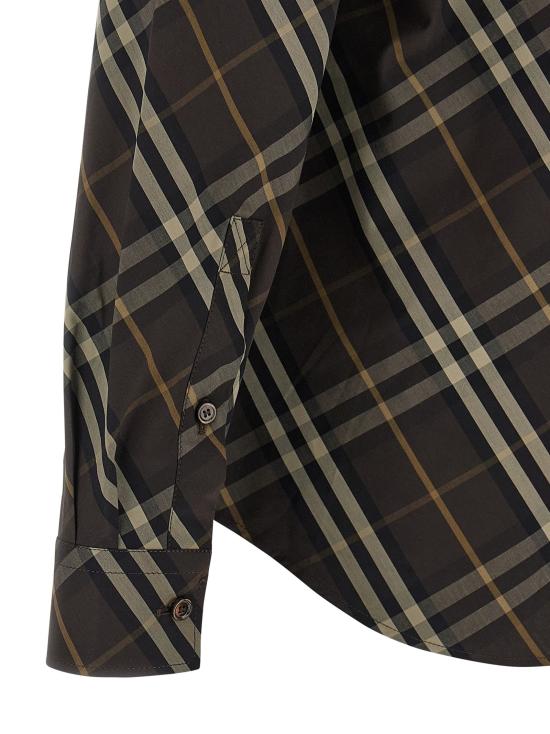 25FW 버버리 릴랙스핏 체크 코튼 셔츠 8115089TRUFFLEIPCHECK - BURBERRY