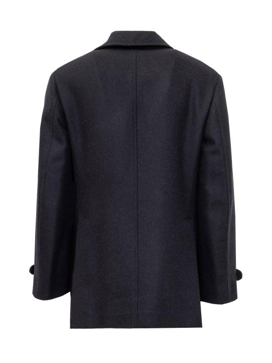 25FW 브루넬로 쿠치넬리 울 플라넬 피코트 MY4967029 CX200 BLU - BRUNELLO CUCINELLI