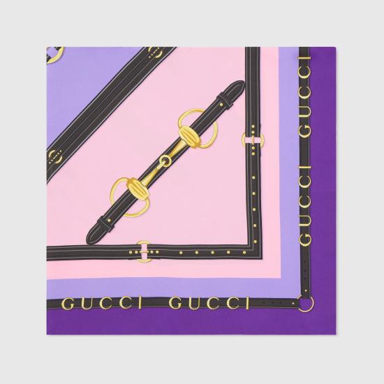 25FW 구찌 프린트실크 까레 8478923G0015171 Purple - GUCCI