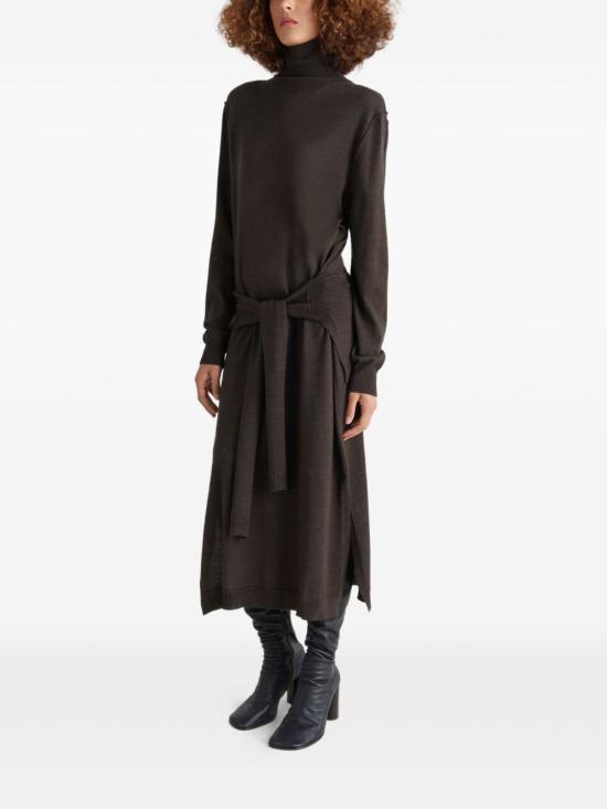 25FW 르메르 메리노 블렌드 트롱프뢰유 드레스 DR1082LK087397 DARK CACAO DOM - LEMAIRE