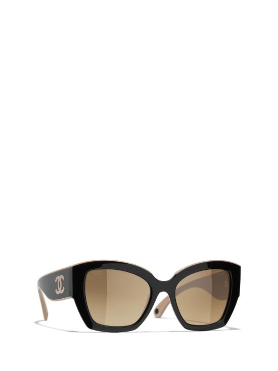 26FW 샤넬 선글라스 CH6058 C534M2 BLACK BEIGE - CHANEL