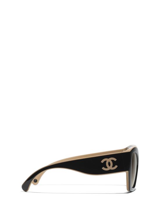 26FW 샤넬 선글라스 CH6058 C534M2 BLACK BEIGE - CHANEL
