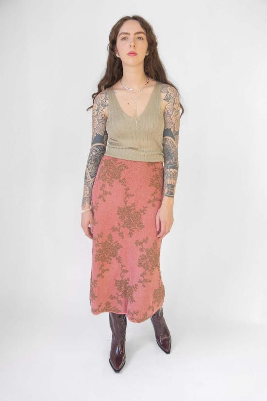  레이첼 코미 미디 스커트 브로카다