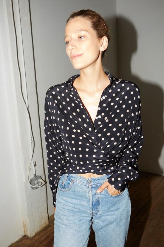  다두라 블라우스 다투라 실크 롤라  폴카 - DATURA