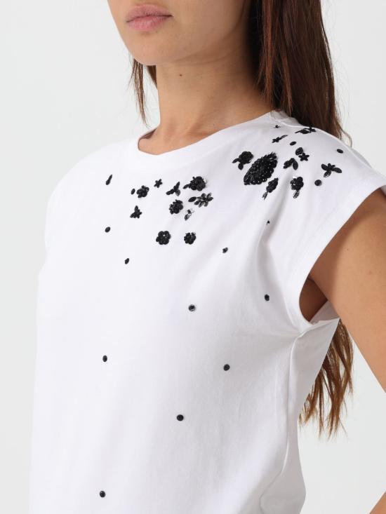 25FW 액티튜드 트윈세트 반팔 티셔츠 252AP2312 00840 White - ACTITUDE TWINSET