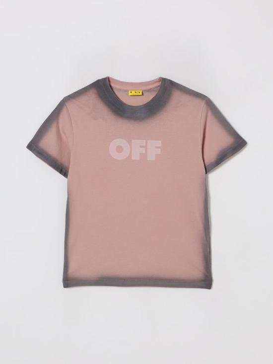25FW [키즈] 오프화이트 티셔츠 OGAA001F25JER00B 3B3C Pink