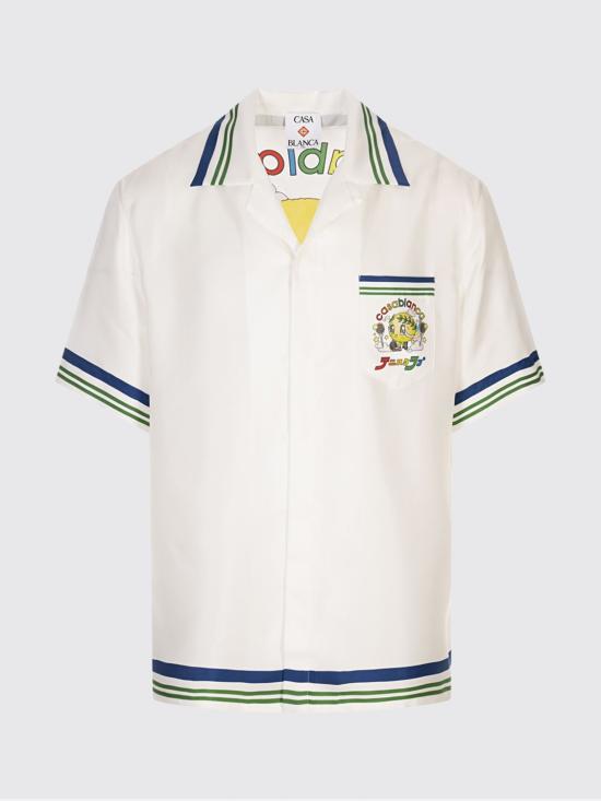 25FW 카사블랑카 반팔 셔츠 MAW25SH003 01 White