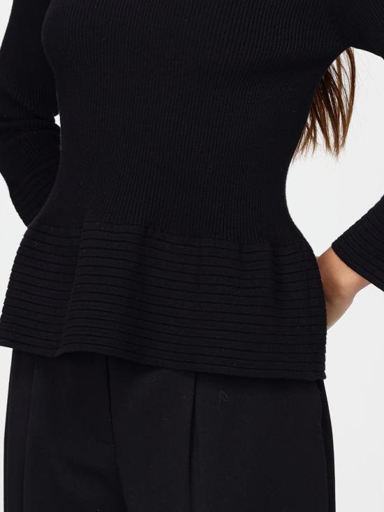 25FW 액티튜드 트윈세트 긴팔 티셔츠 252AP3190 00006 Black - ACTITUDE TWINSET