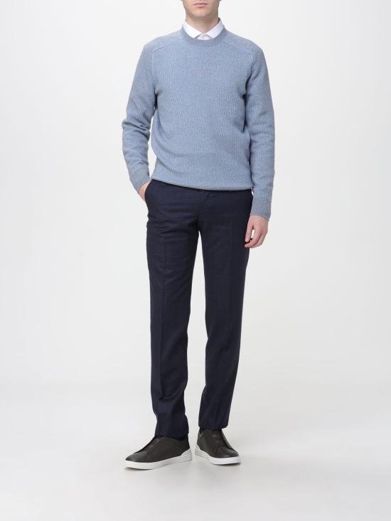 25FW 에르메네질도제냐 스웨터 UGK61A2110 438 Gnawed Blue - ERMENEGILDO ZEGNA