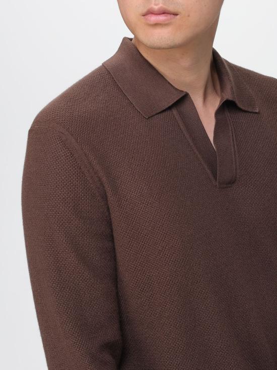 25FW 에르메네질도제냐 폴로 티셔츠 UGK93A2131M06 001 Brown - ERMENEGILDO ZEGNA