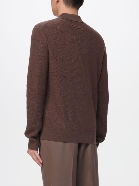 25FW 에르메네질도제냐 폴로 티셔츠 UGK93A2131M06 001 Brown - ERMENEGILDO ZEGNA