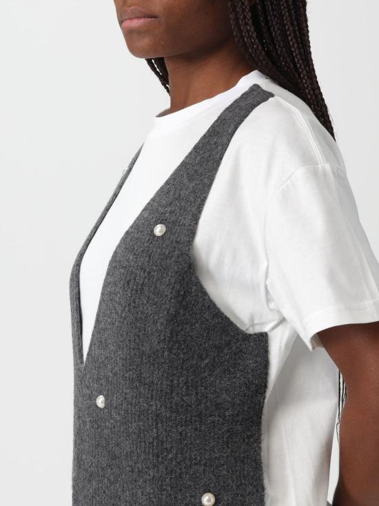 25FW 액티튜드 트윈세트 반팔 티셔츠 252AP3042 0082M Grey - ACTITUDE TWINSET