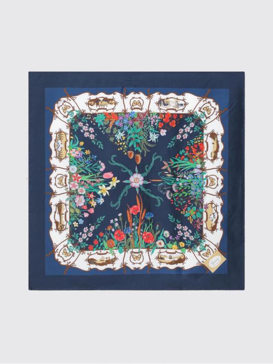 25FW 구찌 프린트 실크 트윌 까레 8473433G001 4068 Blue - GUCCI