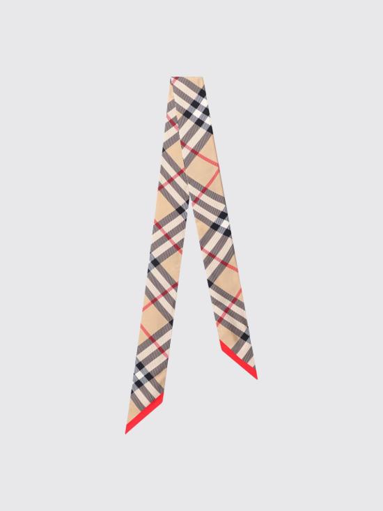 25FW 버버리 스키니 체크 실크 스카프 8116997 Earth