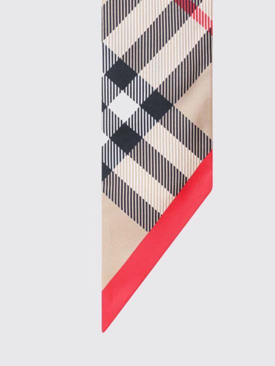 25FW 버버리 스키니 체크 실크 스카프 8116997 Earth - BURBERRY