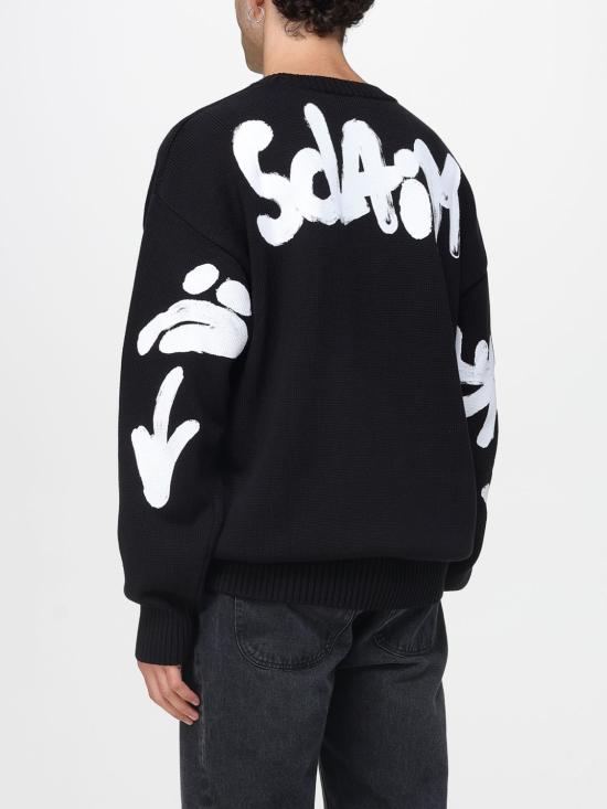 25FW 디스클레이머 스웨터 55116 NERO ST BIANCA Black - DISCLAIMER