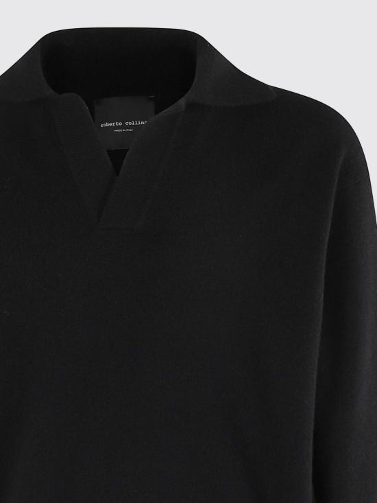 25FW 로베르토 콜리나 폴로 티셔츠 253M37404 09 Black - ROBERTO COLLINA