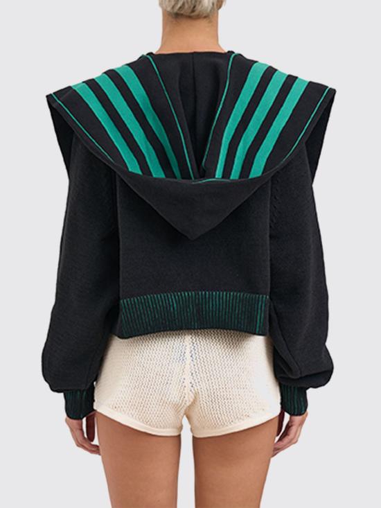 25FW 아디다스 스카프 후드 티셔츠 JW7323 Black - ADIDAS