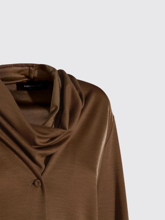 25FW 파비아나 필리피 카울넥 버튼 셔츠 TPD225F532L679 1271 Brown - FABIANA FILIPPI
