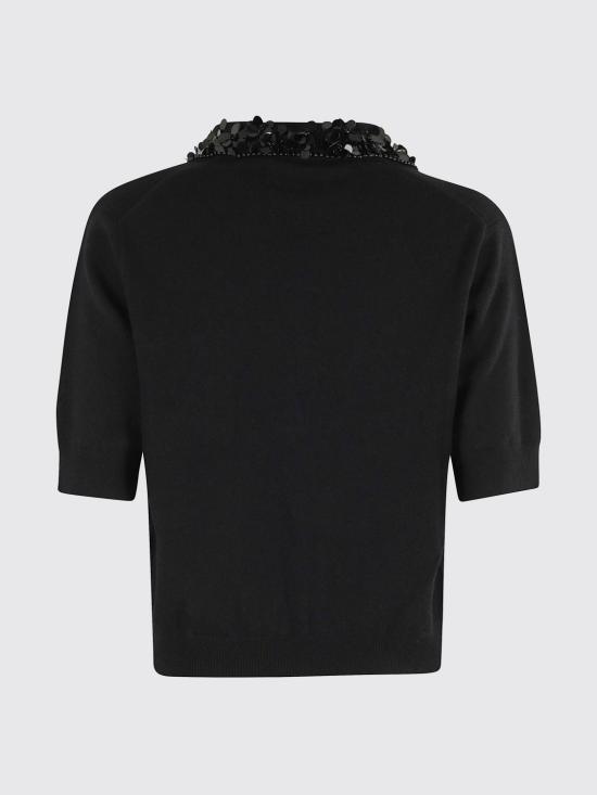 25FW 세미쿠튀르 폴로 티셔츠 Y5WD27 Y69 Black - SEMI-COUTURE