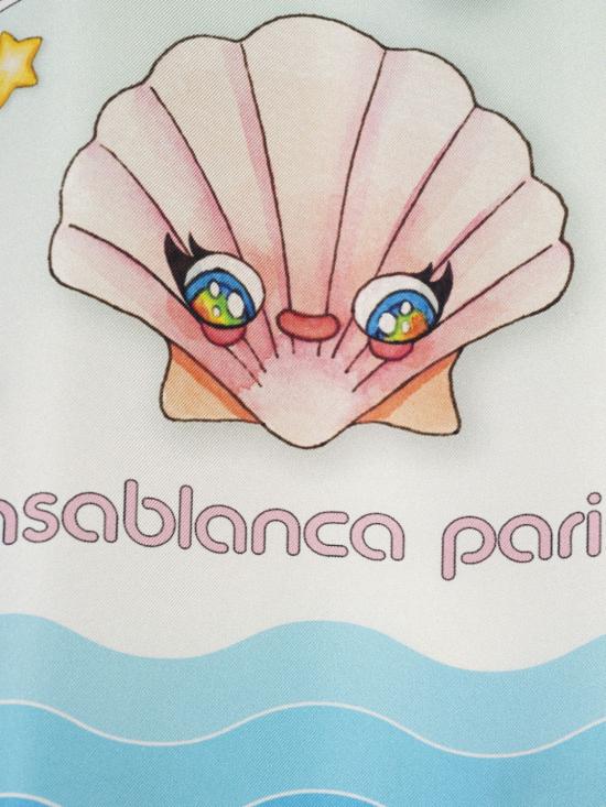 25FW 카사블랑카 반팔 셔츠 MAW25SH003 04 Blue - CASABLANCA