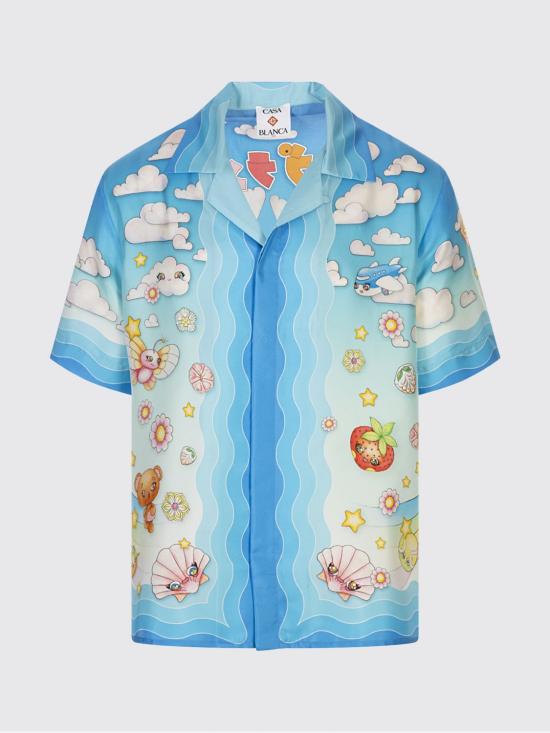 25FW 카사블랑카 반팔 셔츠 MAW25SH003 04 Blue