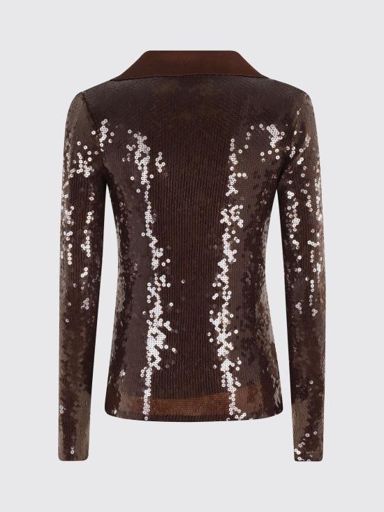 25FW 세미쿠튀르 폴로 티셔츠 Y5WP30 U89 Brown - SEMI-COUTURE