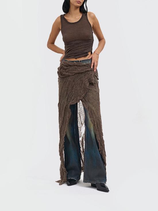 25FW 앤 드뮐미스터 롱 스커트 B0013477KN076 060 Green - ANN DEMEULEMEESTER