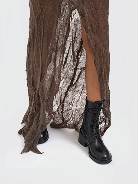 25FW 앤 드뮐미스터 롱 스커트 B0013477KN076 060 Green - ANN DEMEULEMEESTER