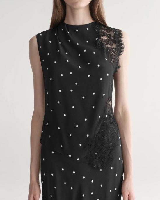  에이엘씨 블라우스 A.L.C. 그레이시 탑 블랙/크림 - A.L.C.