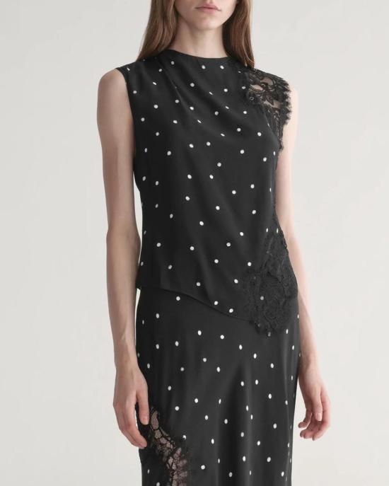  에이엘씨 블라우스 A.L.C. 그레이시 탑 블랙/크림 - A.L.C.