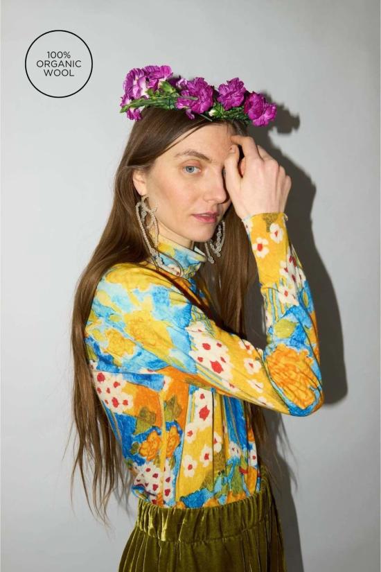  안티안 터틀넥 앤티안 울 저지 롤 프린트 1 A 탑