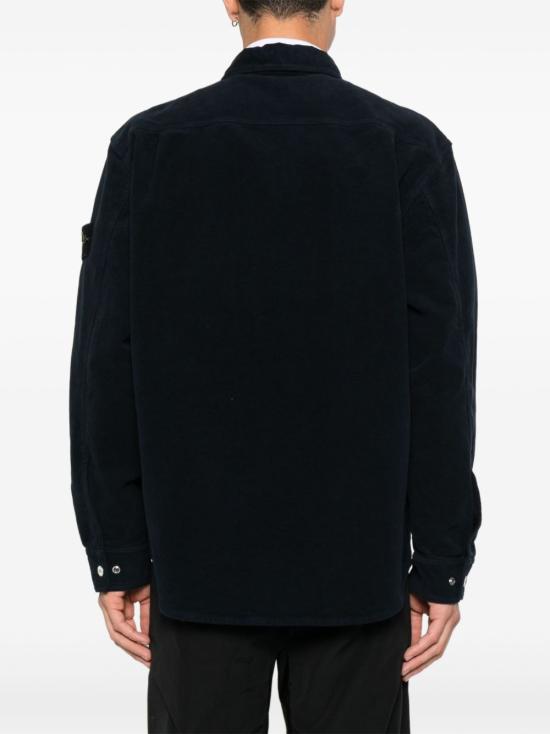 25FW 스톤 아일랜드 코튼 몰스킨 TC 컴포트 핏 오버셔츠 K2S151200019 S0228V0020 Blue - STONE ISLAND